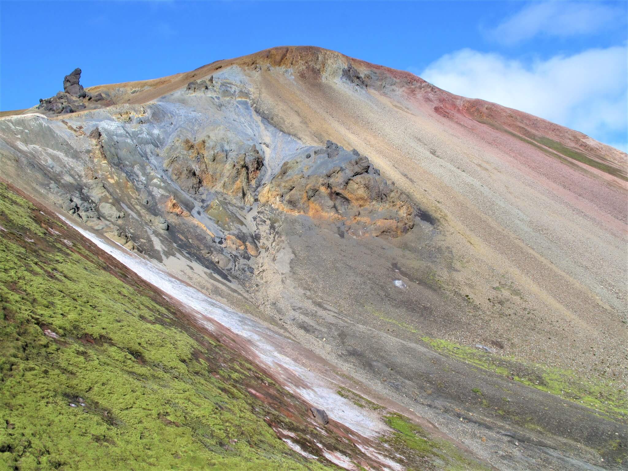 アイスランドにある「ロイガヴェーグルトレイル」の色彩豊かな風景