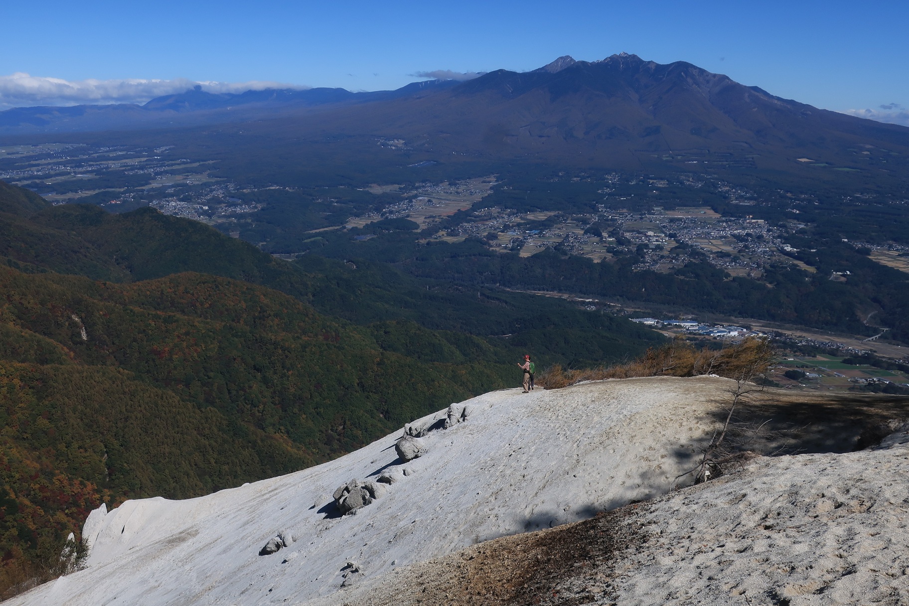 構造線の谷を隔てて西から見た八ヶ岳。