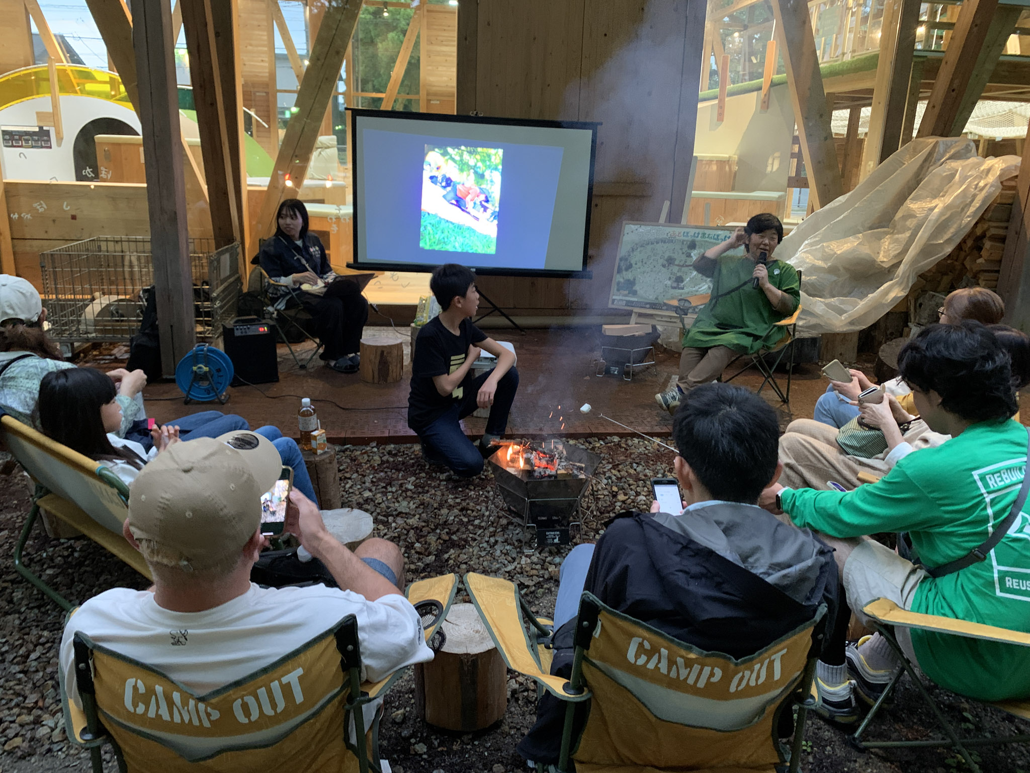 5月に開催した、今年のキックオフミーティング。焚火を囲んで昨年の振り返りと、今年のテーマは何にしようかなど、ゆるゆるおしゃべり。
