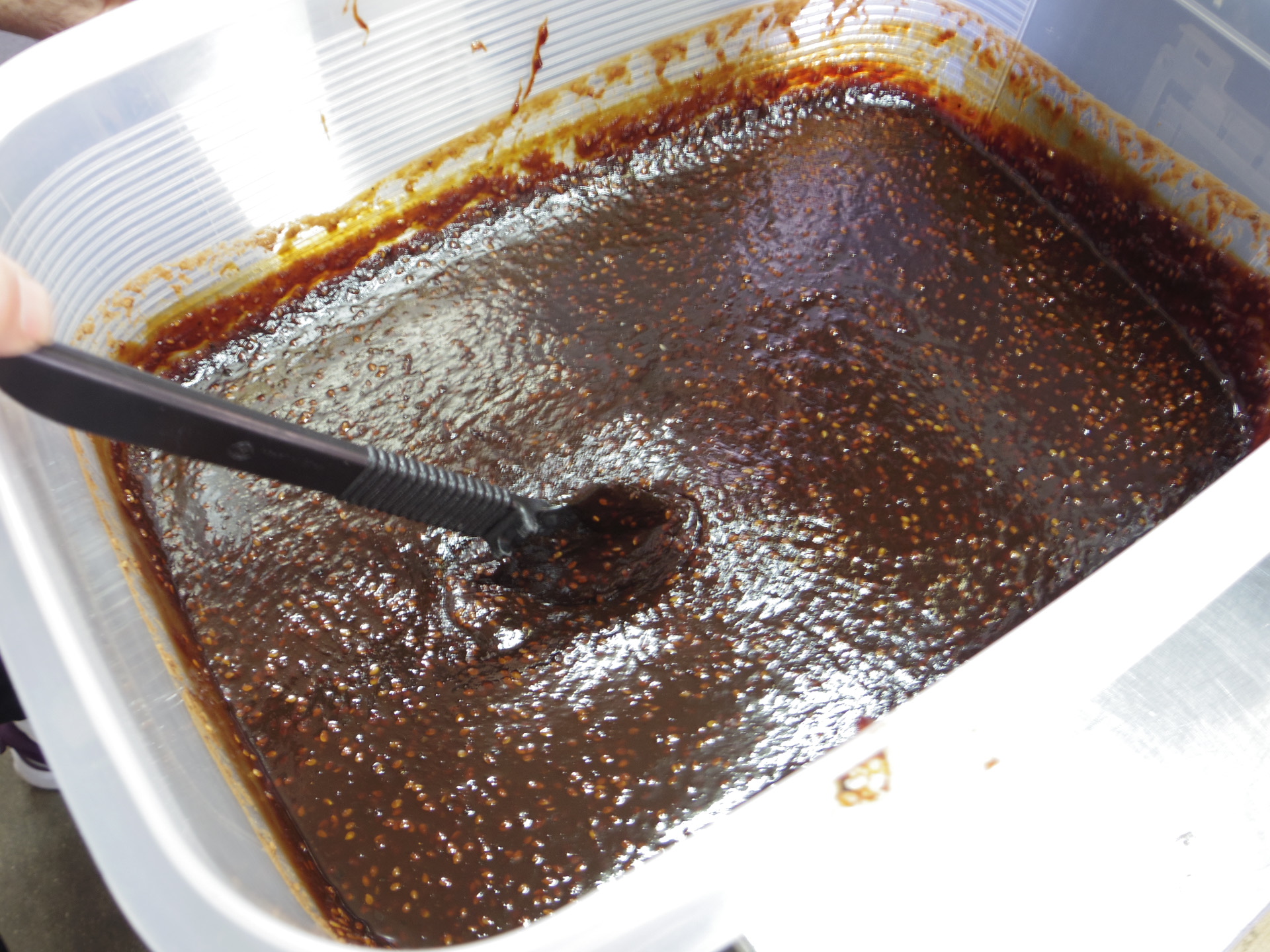 アマドコロ入りの五平餅の味噌だれ